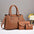 Vertical Square Soft PU Suitcase with Zipper and Sandwich Pocket - Yellowish Brown