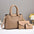 Vertical Square Soft PU Suitcase with Zipper and Sandwich Pocket - Khaki