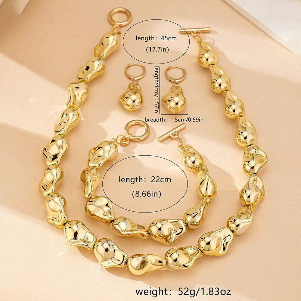 Vintage Pearl Jewelry Set - T083 Gold
