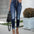 Vintage Vibe: High Waist Ripped Stretch Jeans - Blue / S