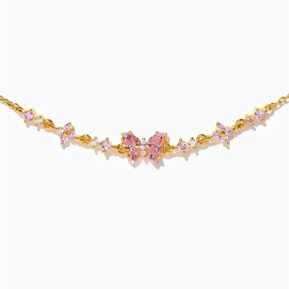 Vintage Zircon Wings: Retro Butterfly Bracelet - Gold