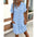 Vivi Vibe: Casual V-Neck Loose Dress Skirt - Blue / S - 4