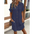 Vivi Vibe: Casual V-Neck Loose Dress Skirt - Dark blue / S - 4