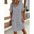 Vivi Vibe: Casual V-Neck Loose Dress Skirt - Grey / S - 4