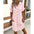 Vivi Vibe: Casual V-Neck Loose Dress Skirt - Pink / S - 4