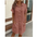 Vivi Vibe: Casual V-Neck Loose Dress Skirt - Skin pink / S - 4