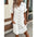 Vivi Vibe: Casual V-Neck Loose Dress Skirt - White / S - 4