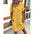 Vivi Vibe: Casual V-Neck Loose Dress Skirt - Yellow / S - 4