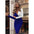 Vivid Vibe: Pleated Colorblock Hip Skirt - Blue white / S
