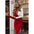 Vivid Vibe: Pleated Colorblock Hip Skirt - Red white / S