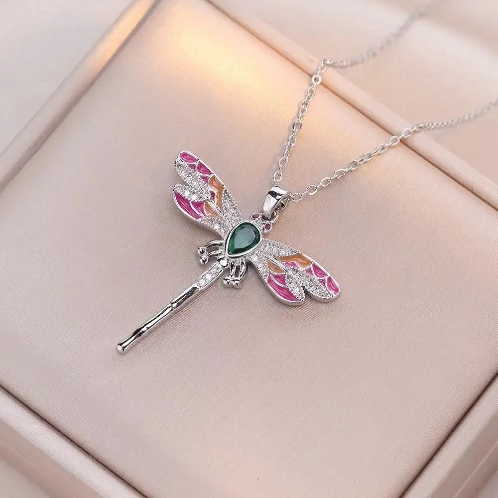 VividFlies Dragonfly Pendant Necklace