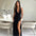 Vixen Halter V-neck Dress - Black / S