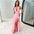 Vixen Halter V-neck Dress - Pink / S
