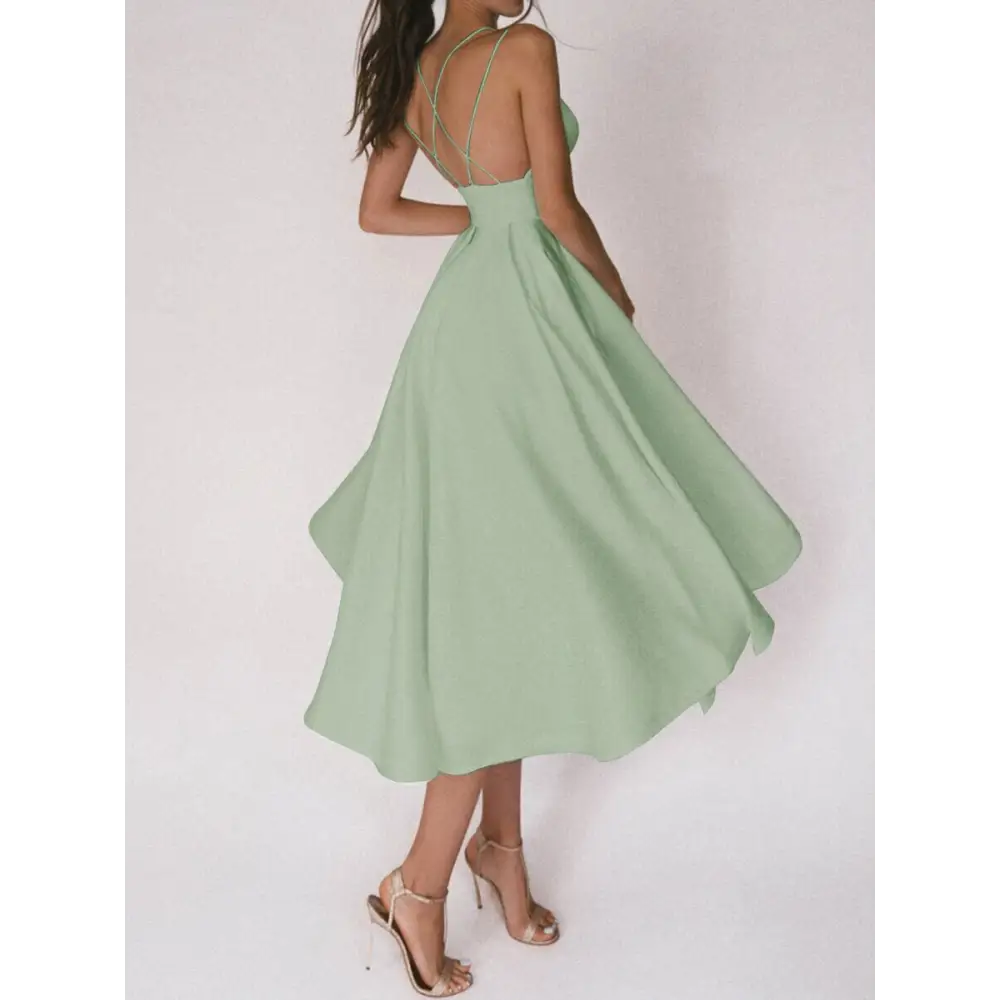 Vixen V-Neck Suspender Dress - Green / S