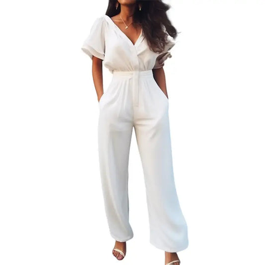 VogueFit V-Neck Jumpsuit