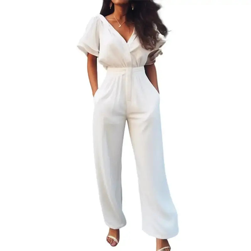 VogueFit V-Neck Jumpsuit