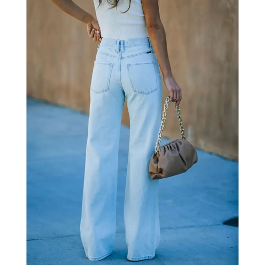 Washed Ripped Denim Trousers