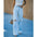 Washed Ripped Denim Trousers - Light Blue / S