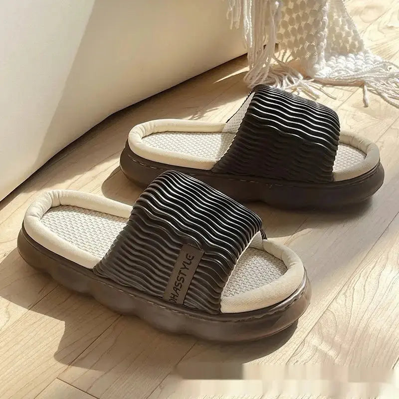 WaveSlip Linen Women’s Slippers - Chocolate / 36to37