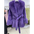Purple faux fur coat with a tie belt.