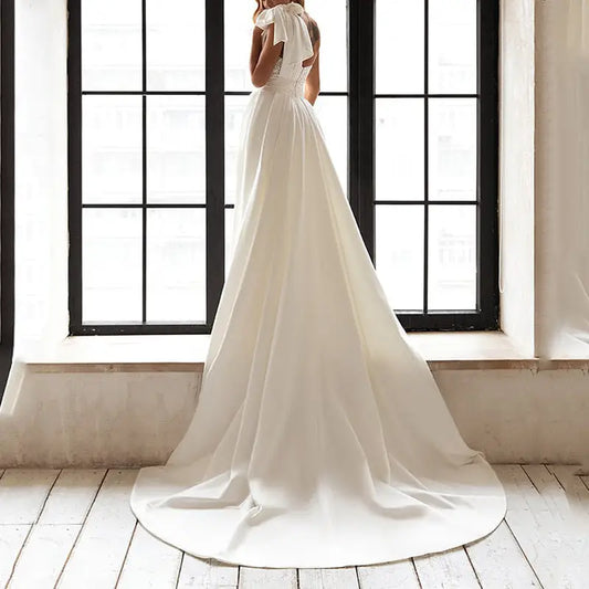 White High Waist Lace Long Skirt with Sequins