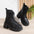 WildStride Leopard Lace-Up Chunky Heel Booties - National Style Black / 35