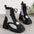 WildStride Leopard Lace-Up Chunky Heel Booties - National Style White / 35