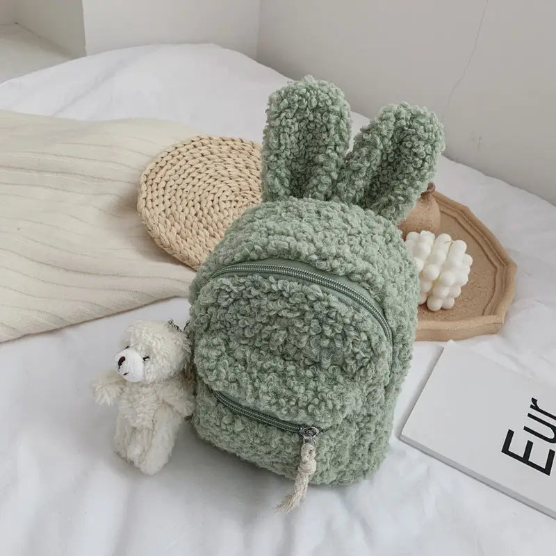 WildTravelCartoon Backpack - Green / Rabbit