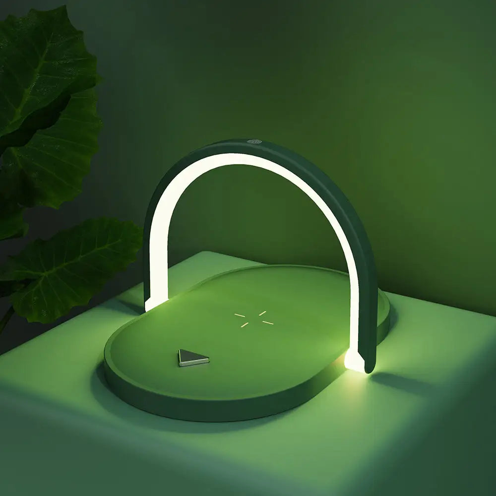 Wireless Fast Charger and Adjustable Phone Holder Green