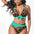 Women’s Colorful Printed Plus Size Bikini Swimming Suit - Figure 1 / S