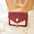 Womens Designer PU Leather Crossbody Shoulder Bag Wine Red