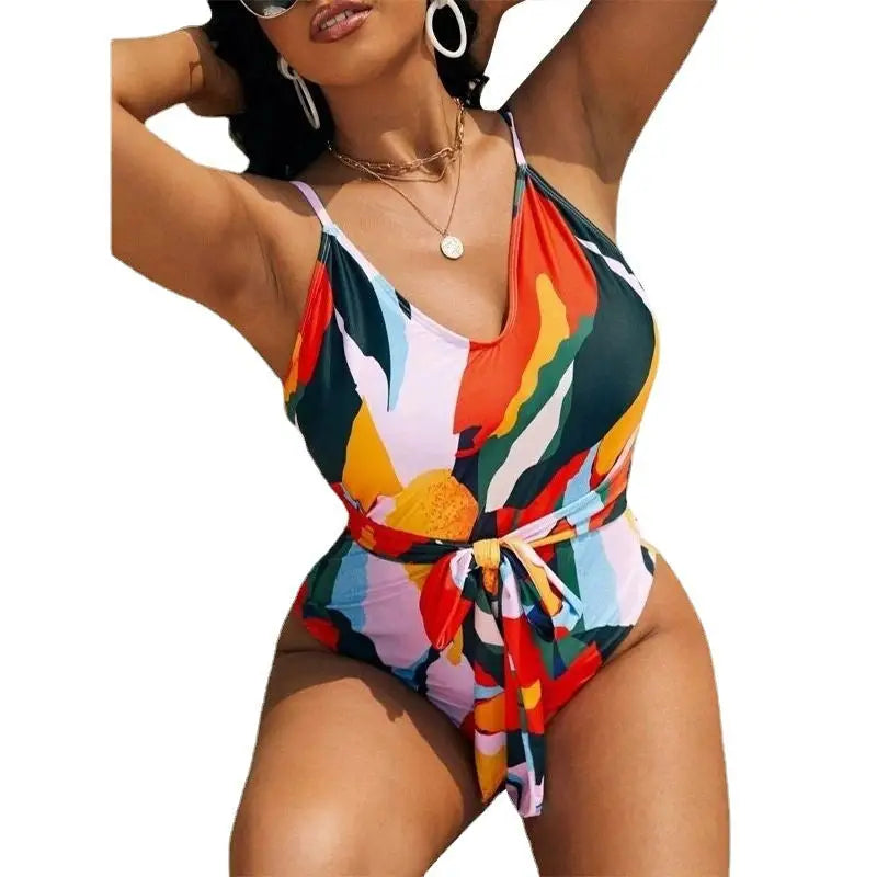 Women’s Fashion Print Bikini One Piece Swimsuit