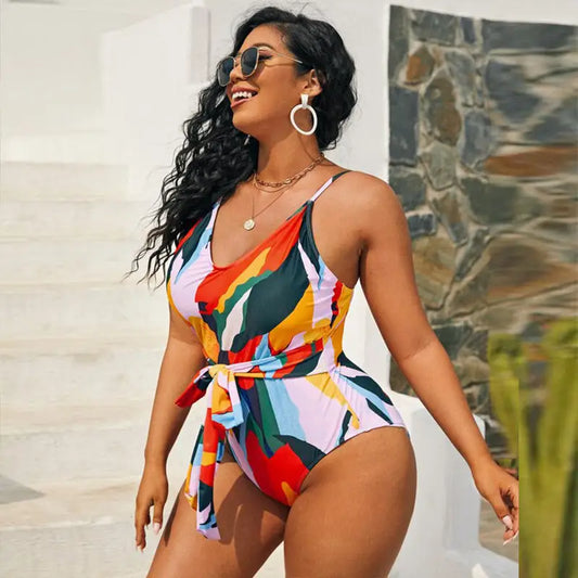 Women’s Fashion Print Bikini One Piece Swimsuit
