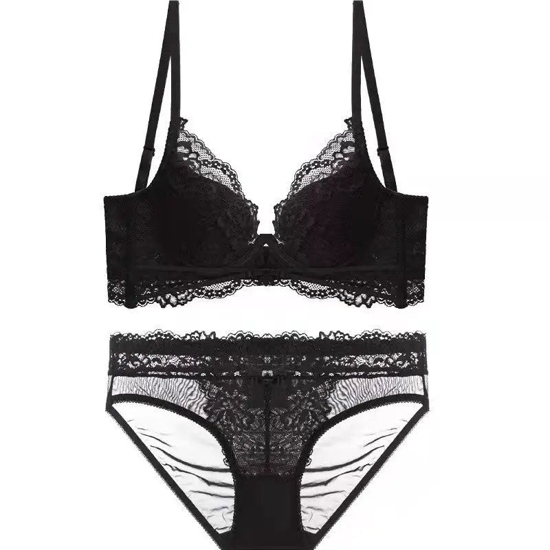 Women’s Fashionable White Underwear With Big Breasts - Black suit / 70ABC Pass Cup