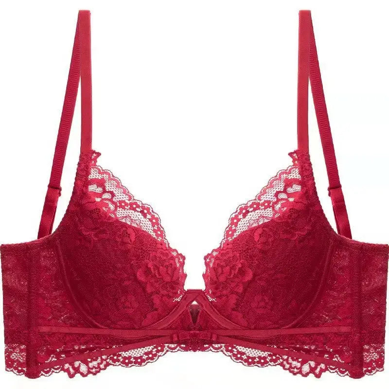 Women’s Fashionable White Underwear With Big Breasts - Red single piece / 70ABC Pass Cup