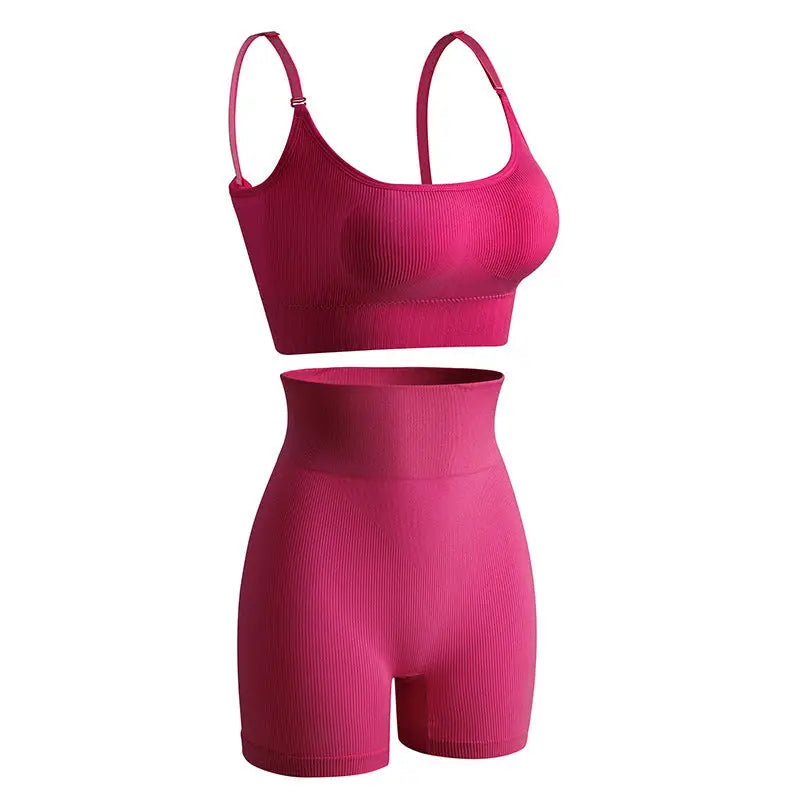Women’s Fitness Nudity Without Steel Ring Sports Underwear - Rose Red / M
