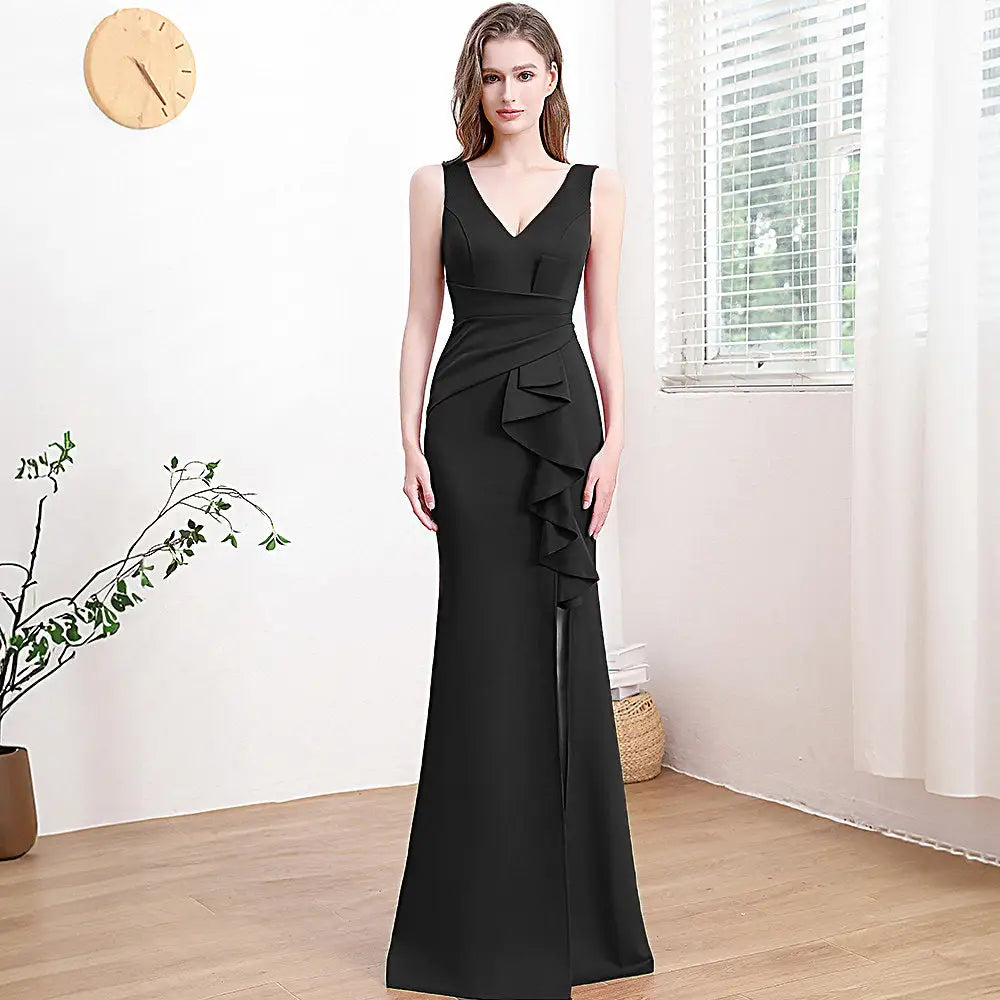 Women’s Mid Waist Long Skirt in Multiple Colors and Sizes - Black 18173 / S
