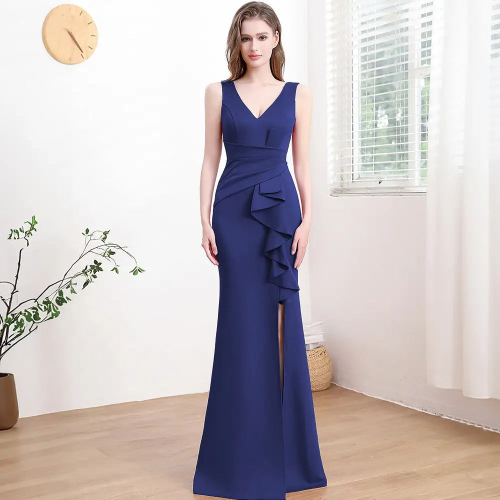 Women’s Mid Waist Long Skirt in Multiple Colors and Sizes - Dark Blue 18173 / S