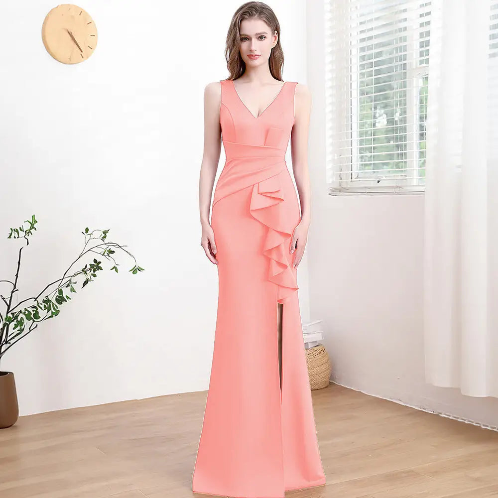 Women’s Mid Waist Long Skirt in Multiple Colors and Sizes - Pink 18173 / S