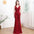 Women’s Mid Waist Long Skirt in Multiple Colors and Sizes - Wine Red 18173 / S