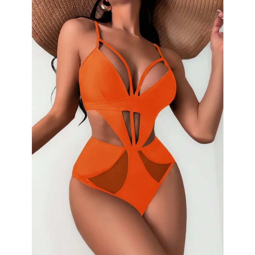 Women’s Plain Cloth European And American One-piece Swimsuit
