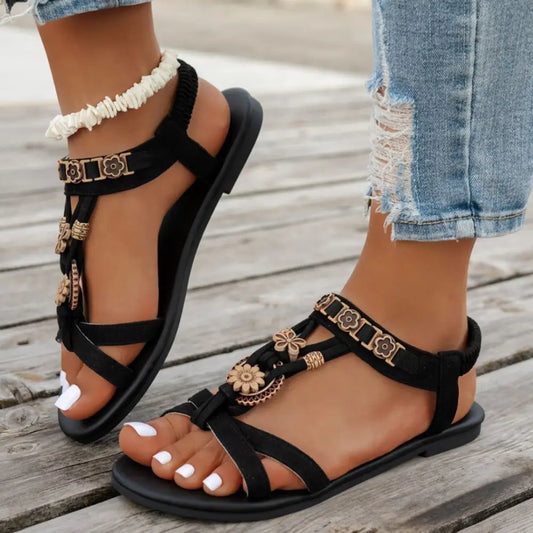Women’s PU Fish Mouth Shoes with Rhinestone Detail