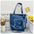 Women’s Soft Canvas Handbag with Outer Bag and Sandwich Pocket - Blue