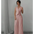 Pink pleated pantsuit.