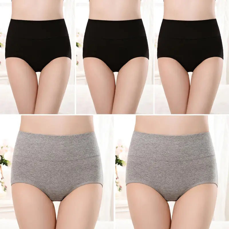 Women’s Underwear High Waist Shaping Underwear Plus Size - Black 3PCs Gray 2PCs / S