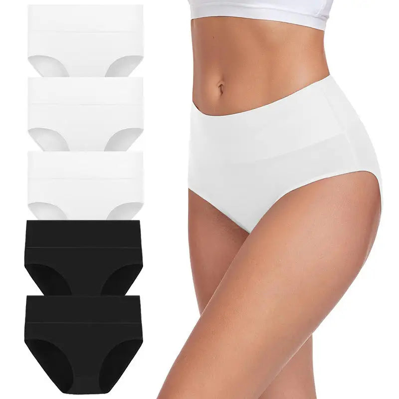 Women’s Underwear High Waist Shaping Underwear Plus Size - White 3pcs Black 2PCs / S