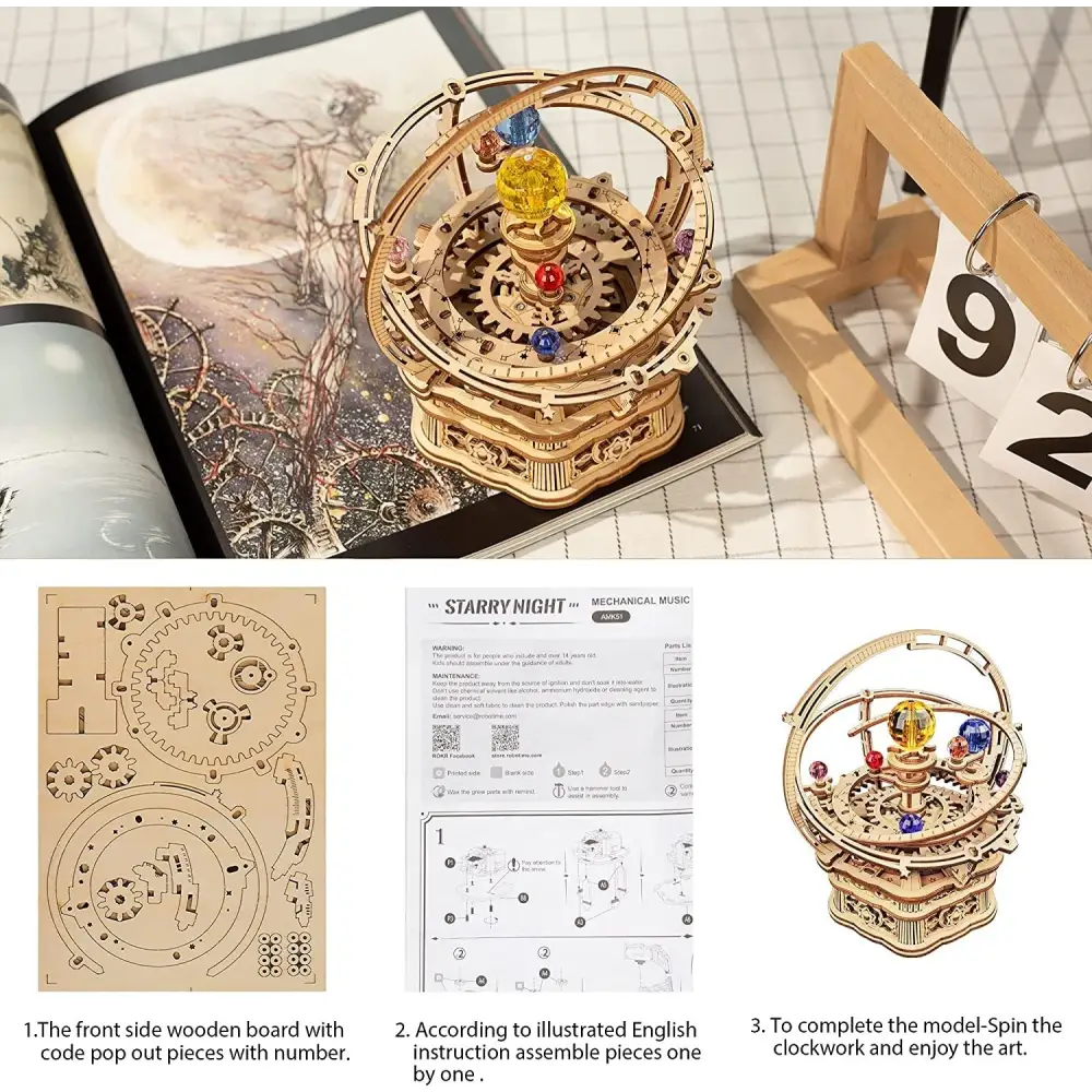 Wooden Model Kit 84 Pieces for Ages 14 and Up AMK51 5