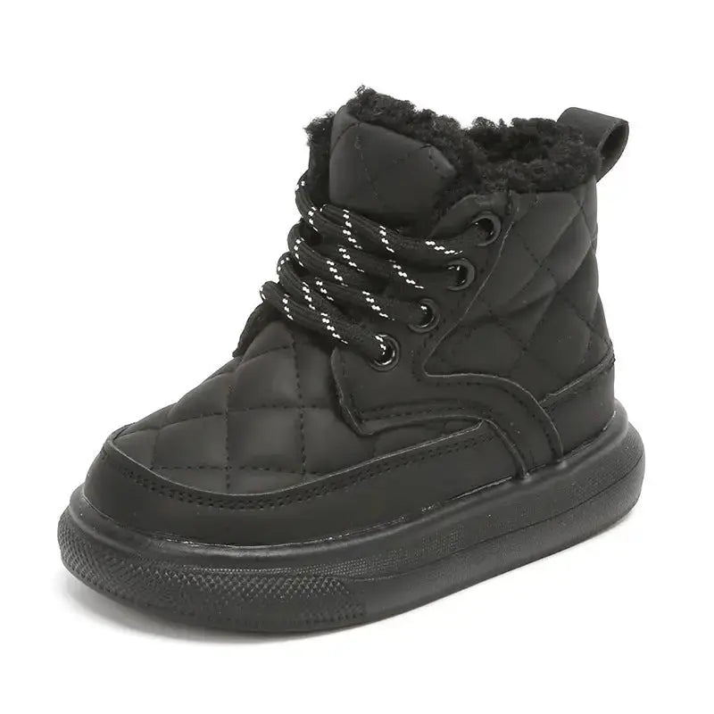 Woolly Winter Ankle Boots for Girls - Black / 21 Yards Length 13cm