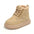 Woolly Winter Ankle Boots for Girls - Khaki / 21 Yards Length 13cm