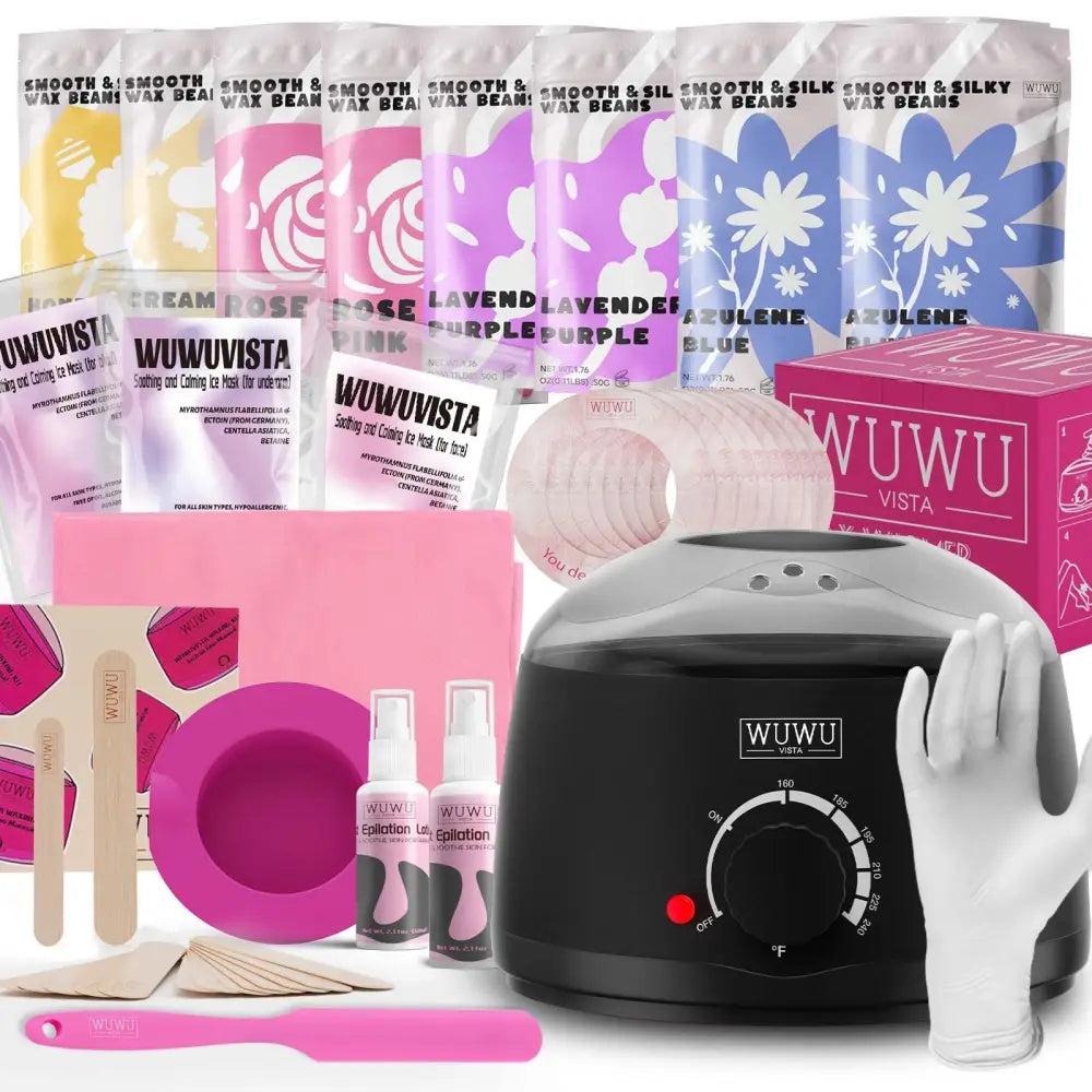 WUWUVISTA Gentle Home Waxing Kit for Effective Hair Removal Black / US plug 5